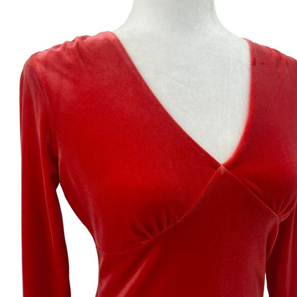 NWT INC International Concepts Velvet Velour Red Hot Top Womens Petites PS - Picture 2 of 8
